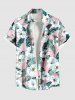 Flowers Leaf Tropical Print Plus Size Matching Hawaii Beach Outfit For Couples -  