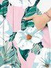 Flowers Leaf Tropical Print Plus Size Matching Hawaii Beach Outfit For Couples -  