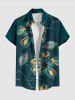 Tenue de plage hawaïenne assortie grande taille à imprimé fleurs et feuilles pour couples - Vert 