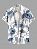 Flowers Leaf Ink Painting Print Plus Size Matching Hawaii Beach Outfit For Couples -  