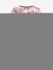 Fashion Ombre Peach Blossom Print Plunging Bowknot Tied Beach Cover Up Solid Boyleg 3 Pieces Tankini Swimsuit -  