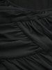 Plus Size Flowers Print Chiffon Ruched Panel Ruffles Split Hem Layered Dress -  