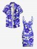 Plus Size Daisy Flowers Print Convertible Hawaii Beach Cover -  