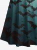 Plus Size Halloween Bat Moon Ombre Print Cold Shoulder Crisscross Maxi Dress -  