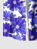 Plus Size Daisy Flowers Print Buttons Pocket Hawaii Shirt For Men -  