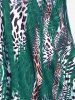 Leopard Print Twist Crisscross Boyleg Tankini Swimsuit - Vert Menthe M | US 10