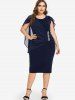 Robe cintrée froncée grande taille arrivant au genou - Bleu profond L | US 12