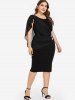 Plus Size  Knee Length Ruched Fitted Dress -  