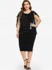 Plus Size  Knee Length Ruched Fitted Dress -  