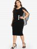 Plus Size  Knee Length Ruched Fitted Dress -  