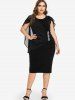 Plus Size  Knee Length Ruched Fitted Dress -  