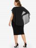 Plus Size  Knee Length Ruched Fitted Dress -  
