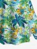 Plus Size Coconut Tree Hibiscus Flower Sea Surfer Print Hawaii Split A Line Skirt -  