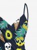 Skull Pineapple Heart Ice Cream Print Plus Size Matching Hawaii Beach Outfit For Couples -  