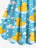 Ducks Bubbles Cloud Print Plus Size Matching Hawaii Beach Outfit For Couples -  