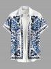 Flowers Leaf Print Plus Size Matching Hawaii Beach Outfit For Couples -  
