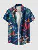 Tropical Leaf Hibiscus Flower Print Plus Size Matching Hawaii Beach Outfit For Couples -  