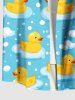 Plus Size Ducks Bubbles Cloud Print Buttons Pocket Hawaii Shirt For Men -  