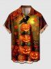 Halloween Pumpkin Moon Crow Bowknot Squirrel Raccoon Print Plus Size Matching Outfit For Couples -  