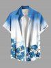 Flowers Leaf Ombre Print Plus Size Matching Hawaii Beach Outfit For Couples -  