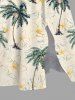 Plus Size Coconut Tree Flowers Tropical Leaf Print Split Hawaii Midi Dress -  