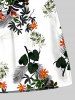 Plus Size Tropical Leaf Flower Print Hawaii Drawstring Beach Shorts For Men -  