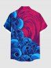 Plus Size Skull Cave Print Halloween Button Pocket Shirt For Men -  