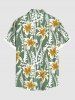 Plus Size Flowers Leaf Print Buttons Pocket Hawaii Shirt For Men -  