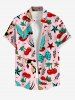 Rose Flower Bird Cherry Bowknot Heart Anchor Print Plus Size Matching Hawaii Beach Outfit For Couples -  