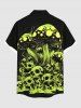 Halloween Skull Mushroom Fire Flame Print Plus Size Matching Outfit For Couples -  