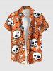 Halloween Skull Bone Spider Web Star Print Plus Size Matching Outfit For Couples -  