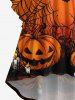 Halloween Pumpkin Spider Web Bat Moon Print Plus Size Matching Outfit For Couples -  