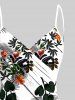 Tropical Leaf Flower Print Plus Size Matching Hawaii Beach Outfit For Couples -  