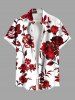 Flower Leaf Branch Print Plus Size Matching Hawaii Beach Outfit For Couples -  