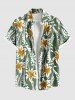 Flowers Leaf Print Plus Size Matching Hawaii Beach Outfit For Couples -  