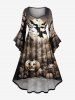 Halloween Pumpkin Bat Tree Castle Print Plus Size Matching Outfit For Couples -  