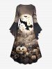 Halloween Pumpkin Bat Tree Castle Print Plus Size Matching Outfit For Couples -  