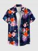 Tropical Leaf Hibiscus Flower Print Plus Size Matching Hawaii Beach Outfit For Couples -  