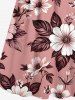 Flower Leaf Branch Print Plus Size Matching Hawaii Beach Outfit For Couples -  