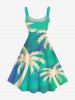 Robe débardeur hawaïenne coupe trapèze grande taille à imprimé ombré cocotier - Vert S
