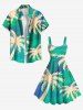 Robe débardeur hawaïenne coupe trapèze grande taille à imprimé ombré cocotier - Vert S