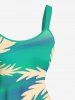 Robe débardeur hawaïenne coupe trapèze grande taille à imprimé ombré cocotier - Vert S