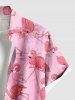 Chemise hawaïenne grande taille à imprimé flamant rose et cocotier, avec poches et boutons, pour homme - Rose clair L