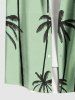Plus Size Coconut Tree Print Buttons Pocket Hawaii Shirt For Men -  