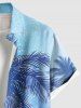 Plus Size Coconut Tree Seascape Snowflake Ombre Print Buttons Pocket Hawaii Shirt For Men -  