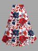 Flowers Leaf Print Plus Size Hawaii Matching Set -  