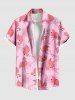 Flamingo Coconut Tree Print Plus Size Matching Hawaii Beach Outfit For Couples -  