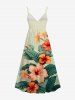 Hibiscus Flowers Leaf Tropical Print Plus Size Matching Hawaii Beach Outfit For Couples -  