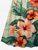 Hibiscus Flowers Leaf Tropical Print Plus Size Matching Hawaii Beach Outfit For Couples -  