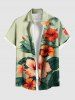 Hibiscus Flowers Leaf Tropical Print Plus Size Matching Hawaii Beach Outfit For Couples -  